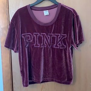 Velvet Crop Top Pink VS